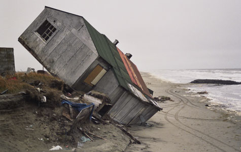 House damaged by permafrost