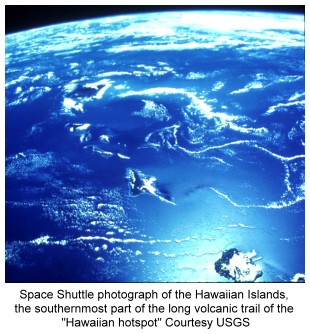 Space shuttle picture of the Hawaiin Islands