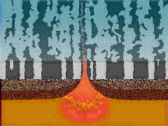 Magnetic stripe formation on sea floor